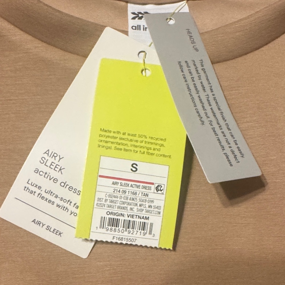 All In Motion Women's Airy Sleek Active Dress Tan Size Small - Picture 3 of 9